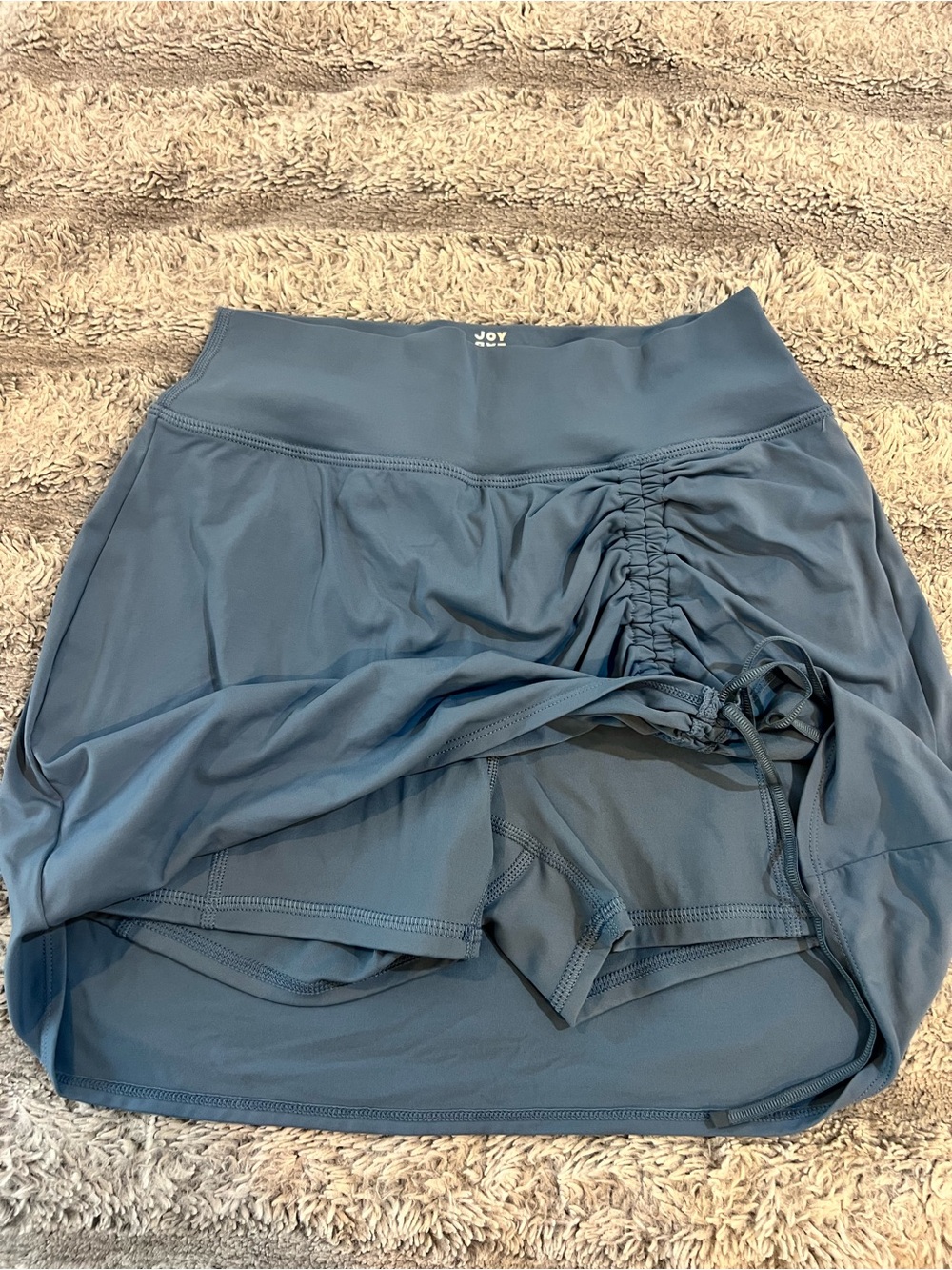 JoyLab Slate Blue Drawstring Ruched Active Skirt - Picture 2 of 4